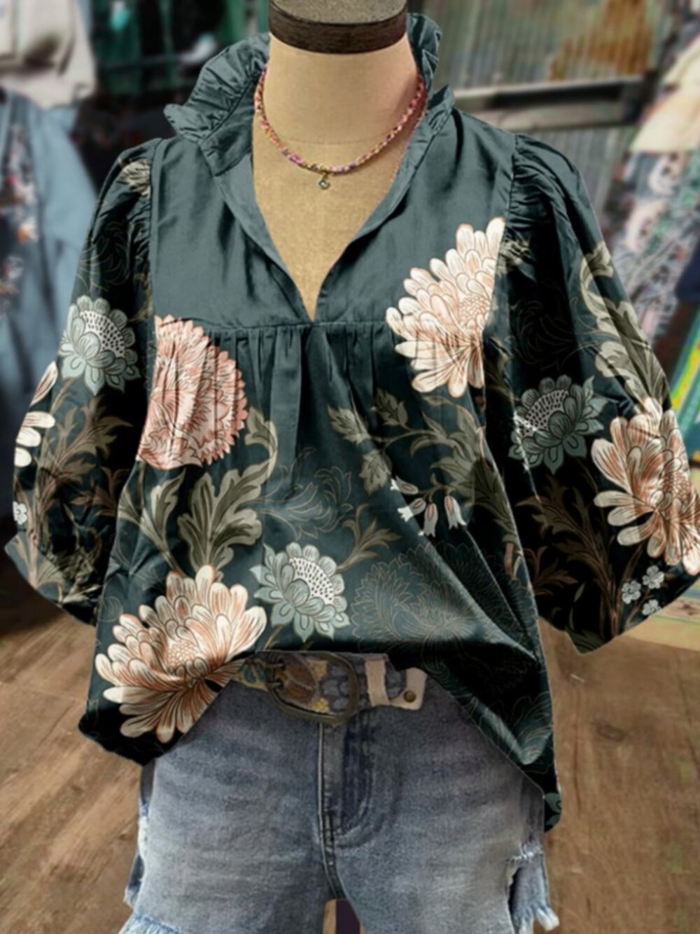 Women's Spring Blouse With Flowers Brand New - XL